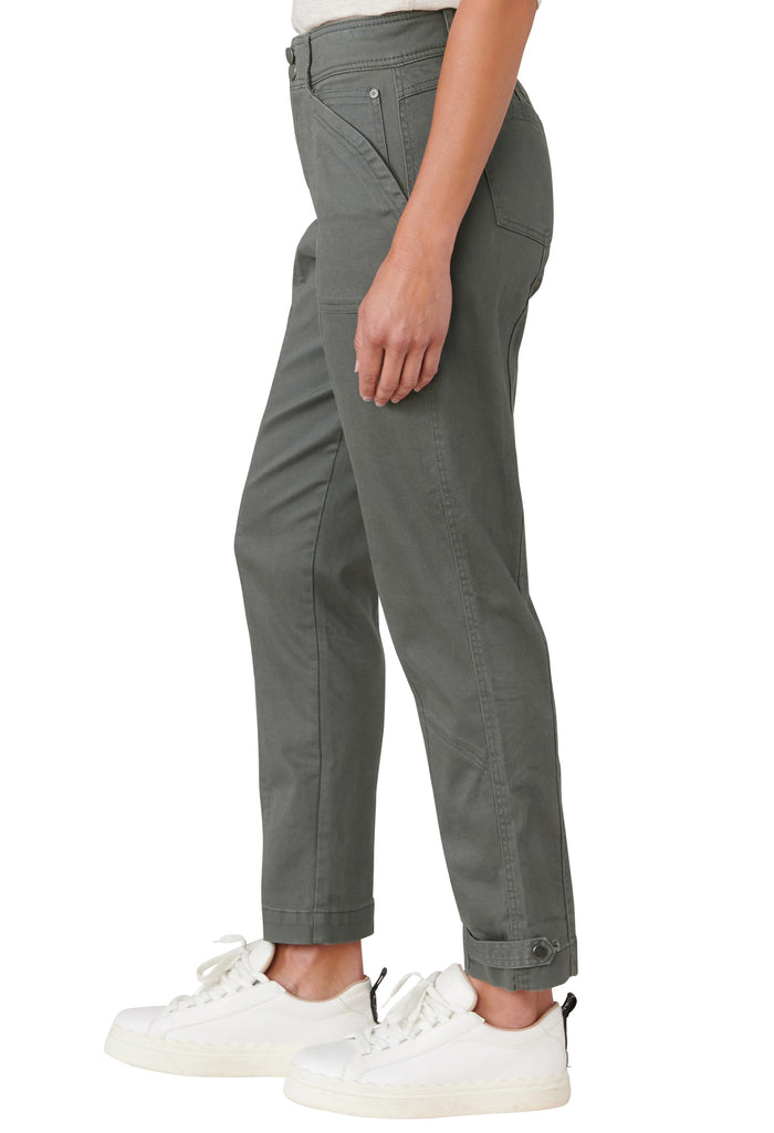 "Ab"solution High Rise Tapered Utility Pant with Snap Hem