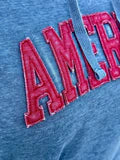 AMERICA RED APPLIQUE HOODED SWEATSHIRT