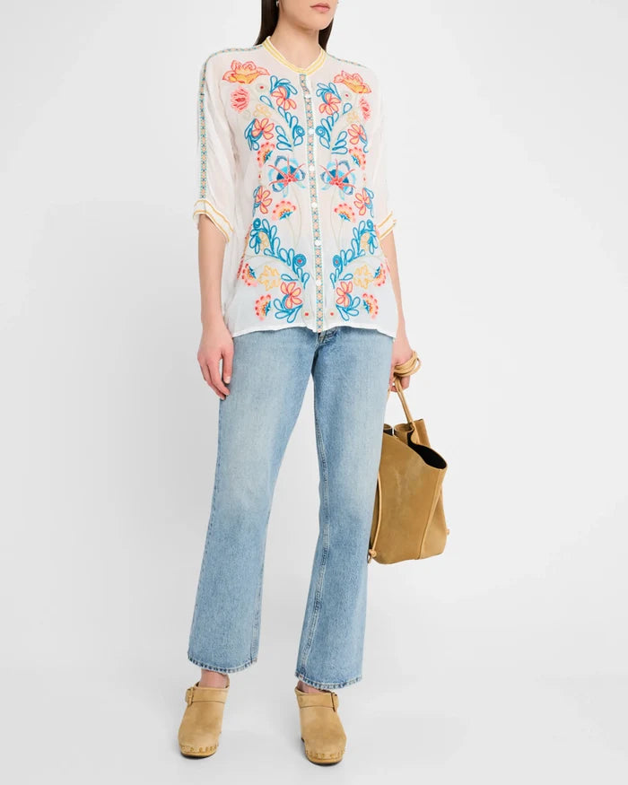 Audrey Floral-Embroidered- Patricia Shirt