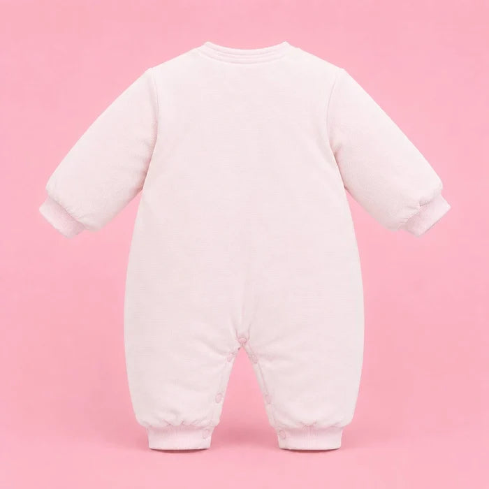 Baby Full-Sleeve Wrap Romper | Light Cream | 3–6 Months