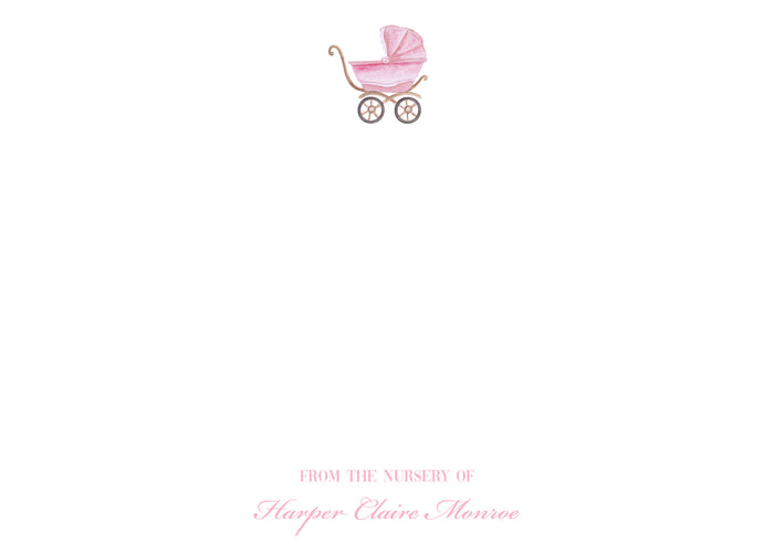 Baby Pram Nursery Notes-Pink
