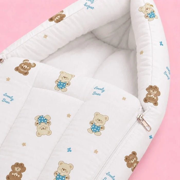 Baby Sleeping Bag And Carry Nest | Bear | Bedding Set New Born Baby | Portable And Travel Friendly | 0-3 Months