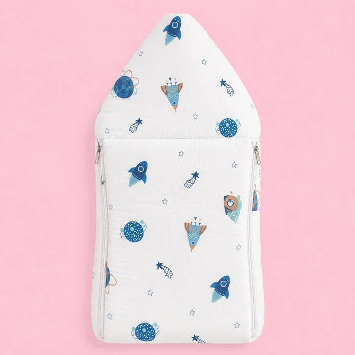Baby Sleeping Bag And Carry Nest | Space | Bedding Set New Born Baby | Portable And Travel Friendly | 0-3 Months