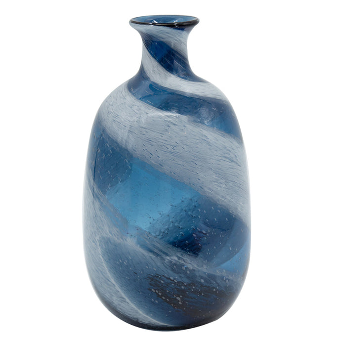 Blue Swirl Vase II in blue glass from A and B Home