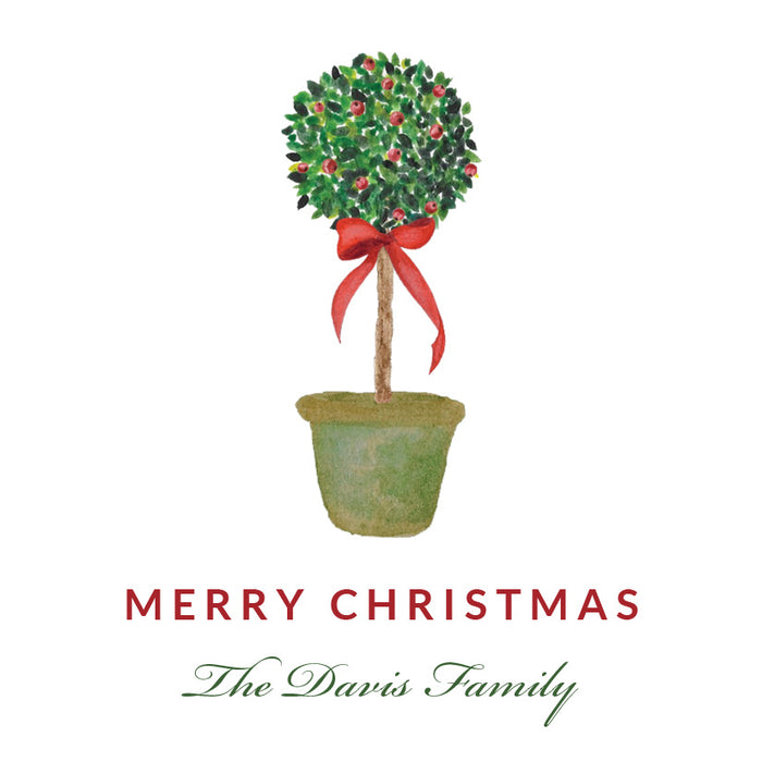 Boxwood Topiary Christmas Tiny Tag