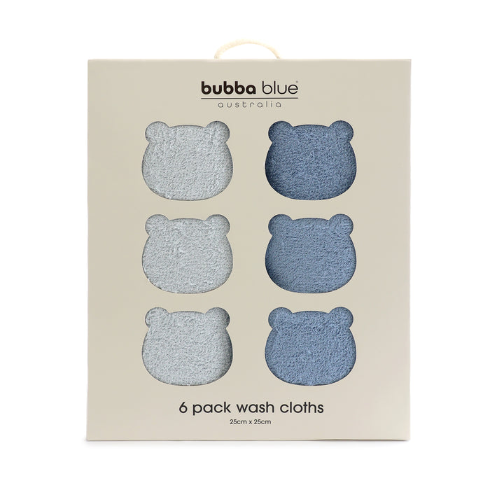 Bubba Sundae 6pk Wash Cloths - Blueberry - Bubba Blue Australia
