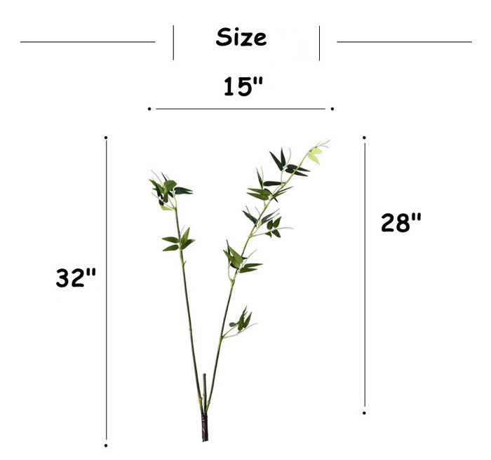 Bulk Wabi-Sabi 32" Greenery Stems Spray Bamboo Leaves Branch Artificial Plants Wholesale