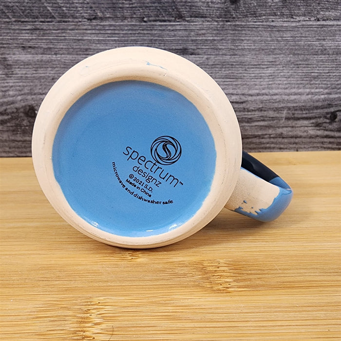 Camping Camper Coffee Mug 18oz (532ml) Embossed Ceramic Tea Cup Blue Sky