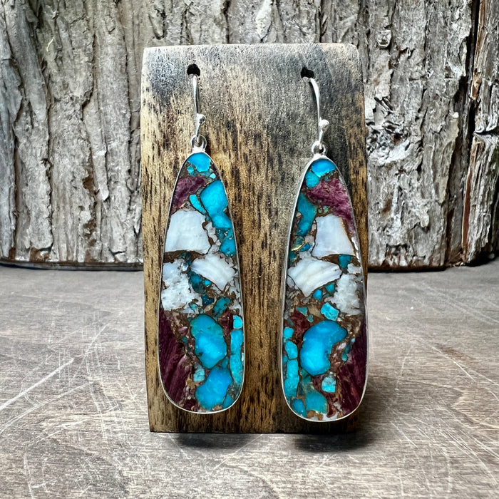 Chocolate Oyster Turquoise Earrings