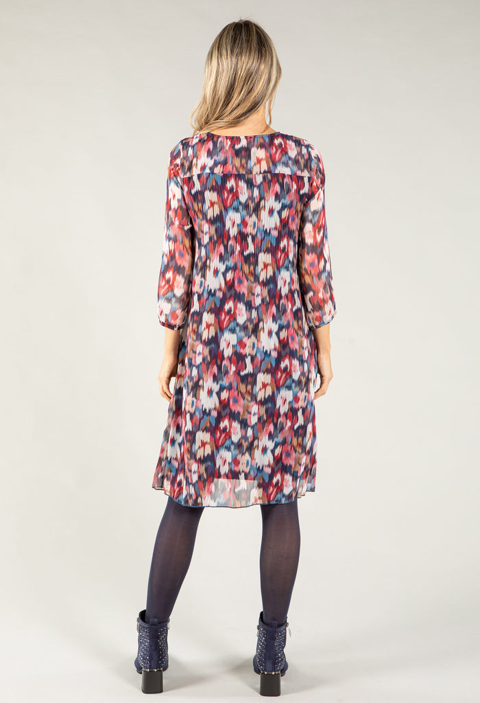 Colour Fleck V Neckline Dress
