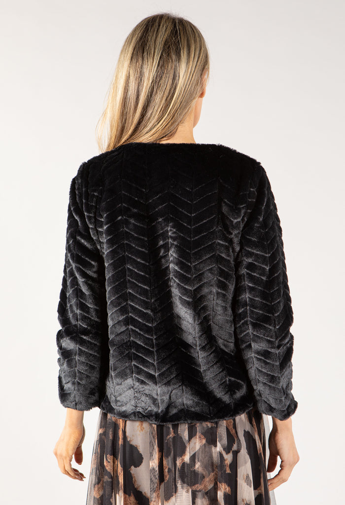 Faux Fur Zip Up Short Coat