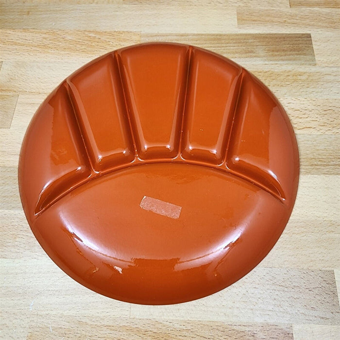 Fondue Divided Appetizer Sushi Orange Plastic Party Dining Plates Set Of 2