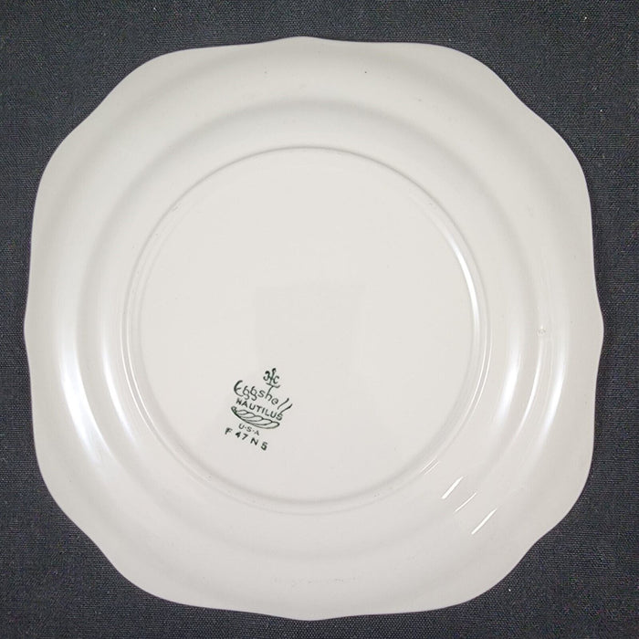 Homer Laughlin Dresden Square Salad 2 Plate Set Eggshell Nautilus Floral 8” USA