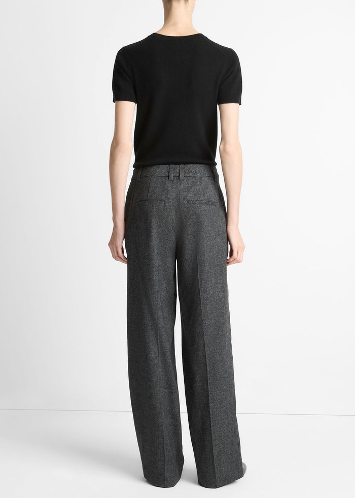 Jaspe Pintuck High Waisted Wide Leg Pant (Med Heather Grey)