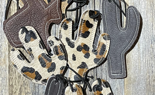 Leopard Hide Leather Car Freshner