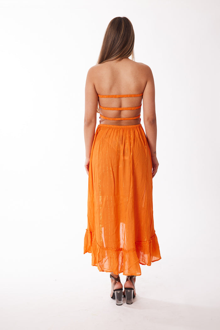 Lurex orange dress