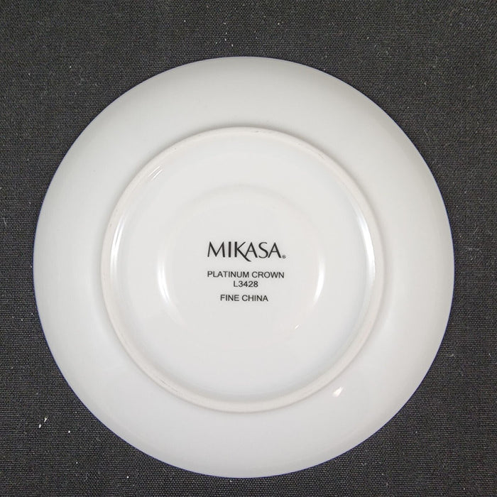 Mikasa Platinum Crown Tea Cup & Saucer Set of 2 White Ceramic Coffee Mug L3428