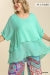 Mint Cuffed 1/2 Sleeve Layered Tunic -Plus