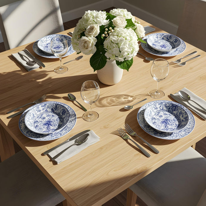Elegant dining table finished with Retique It Wood'n Finish Kit in Pickled Oak, showcasing a smooth, natural wood stain.