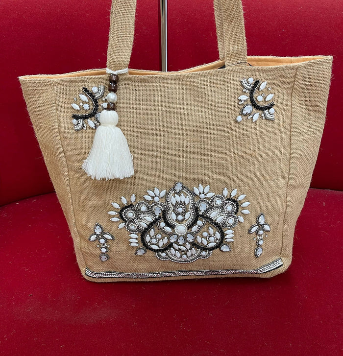 Opal Stones Jute Bag NEW BAGS FOR HOLIDAYS