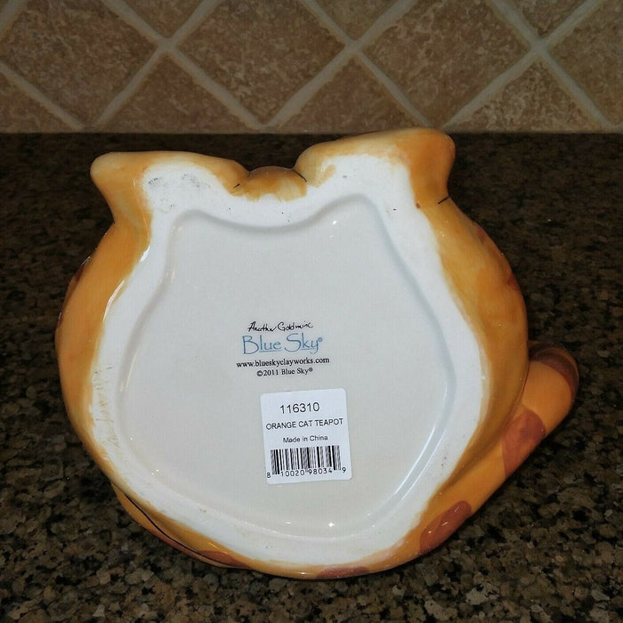 Orange Cat Teapot Animal Ceramics Decor by Blue Sky Clayworks Heather Goldminc