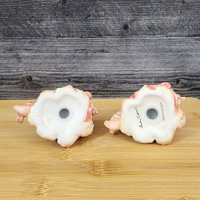 Red Octopus Salt Pepper Set Collectible Ceramic by Blue Sky Clayworks