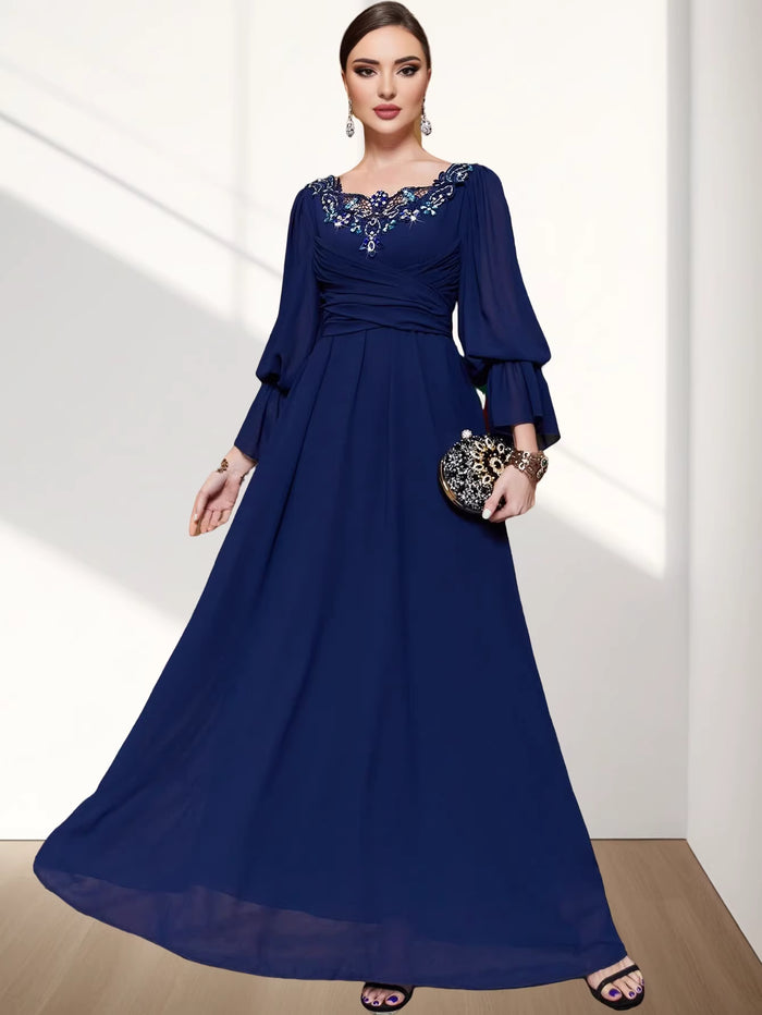 Relaxed Fit Long Sleeve Maxi Dress with Soft Flow – LUMINA