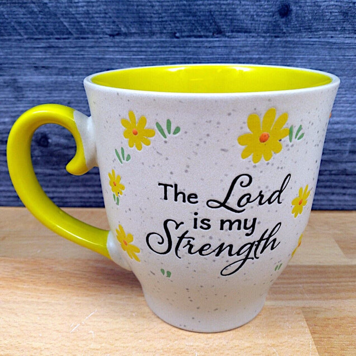 Religious Saying Daisy Coffee Mug 17oz (455ml) Embossed Ceramic Tea Cup Blue Sky