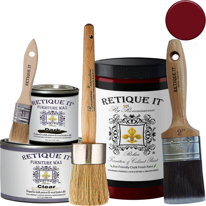 Retique It FCP-Burg-M paint swatch showcasing deep burgundy color for interior wall painting and decorating projects.