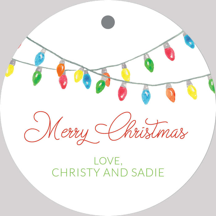 Round Vintage Lights Tiny Tag