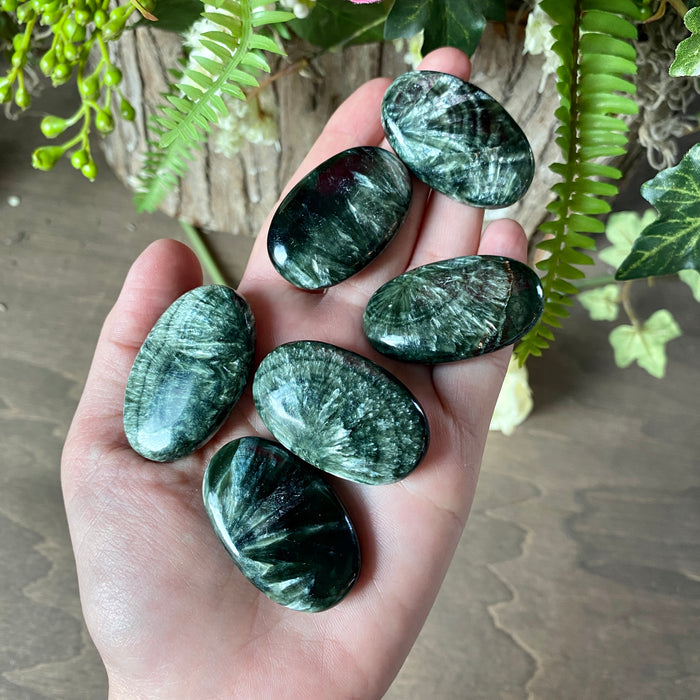 Seraphinite Palm Stone
