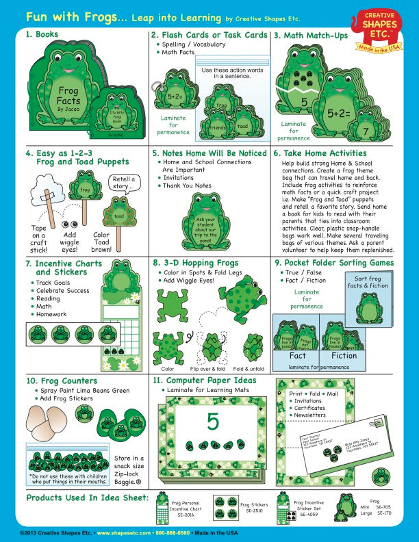 Large Single Color Cut-Out - Frog - Creative Shapes Etc.