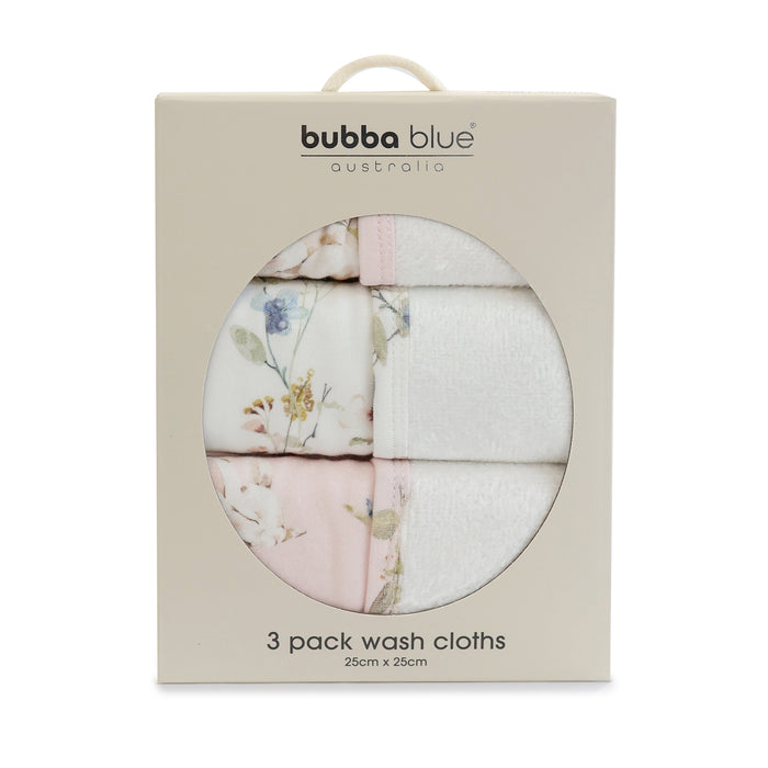 Sleeping Bunny 3pk Wash Cloths - Bubba Blue Australia
