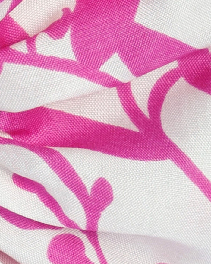 Soleil Floral Print Silk Scrunchie - Pink Floral
