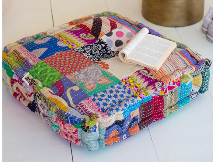 Square Kantha Floor Cushion