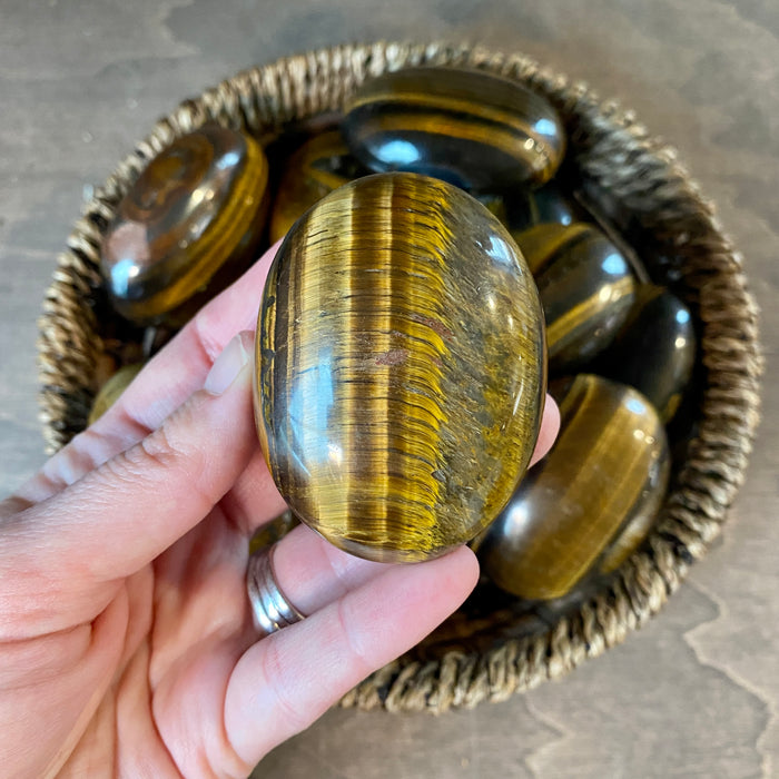 Tiger Eye Palm Stone