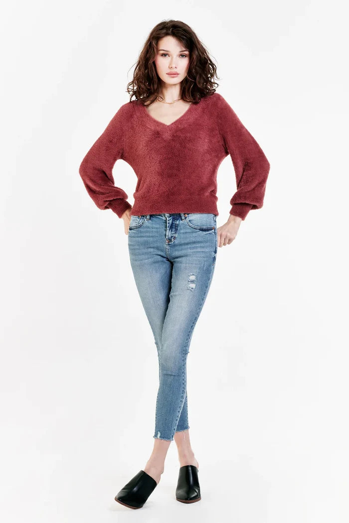 VALLI PLUSH SWEATER WITHERED ROSE