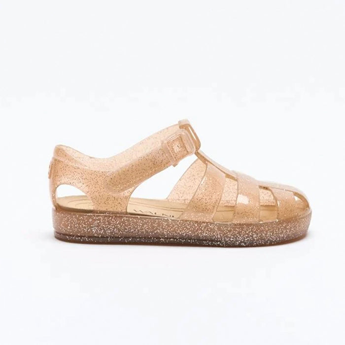 Walnut Frankie Sandals - Rose Gold