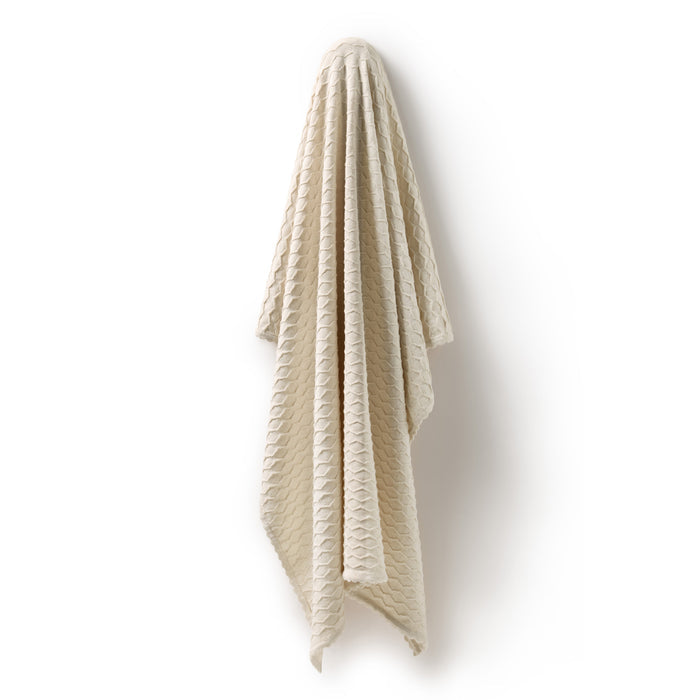 Wilson & Frenchy Knitted Chevron Blanket - Milk Cloud