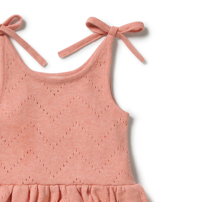 Wilson & Frenchy Knitted Pointelle Playsuit - Petal Pink