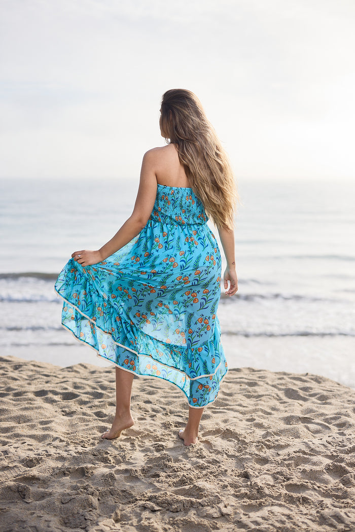 13 high low strapless dress