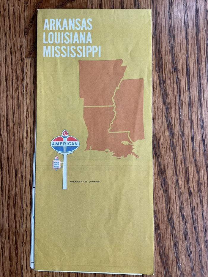 1968 Standard Oil Arkansas Louisiana Mississippi Highway Travel Road Map US