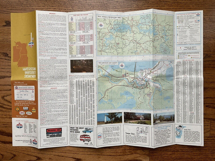 1968 Standard Oil Arkansas Louisiana Mississippi Highway Travel Road Map US