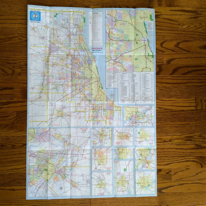 1969 Official Illinois State Highway Transportation Travel Road Map