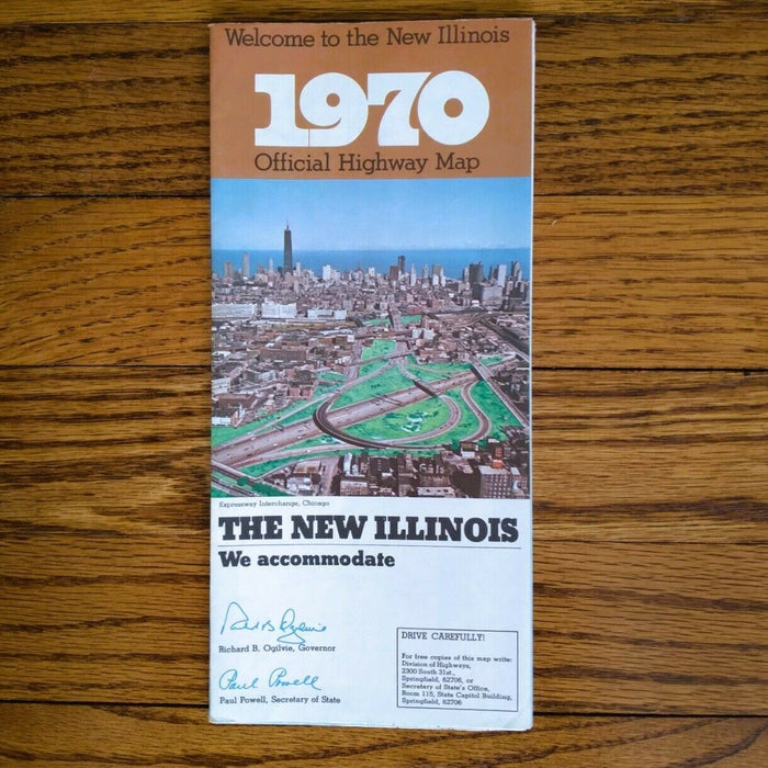 1970 Official Illinois State Highway Transportation Travel Road Map