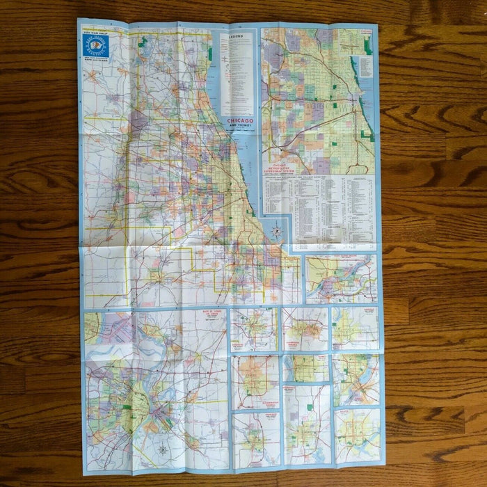 1970 Official Illinois State Highway Transportation Travel Road Map