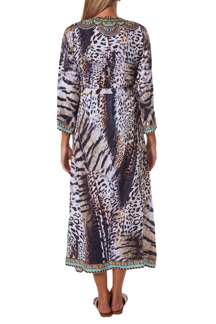2023 collection - 223 Brown Animal Print Kimono