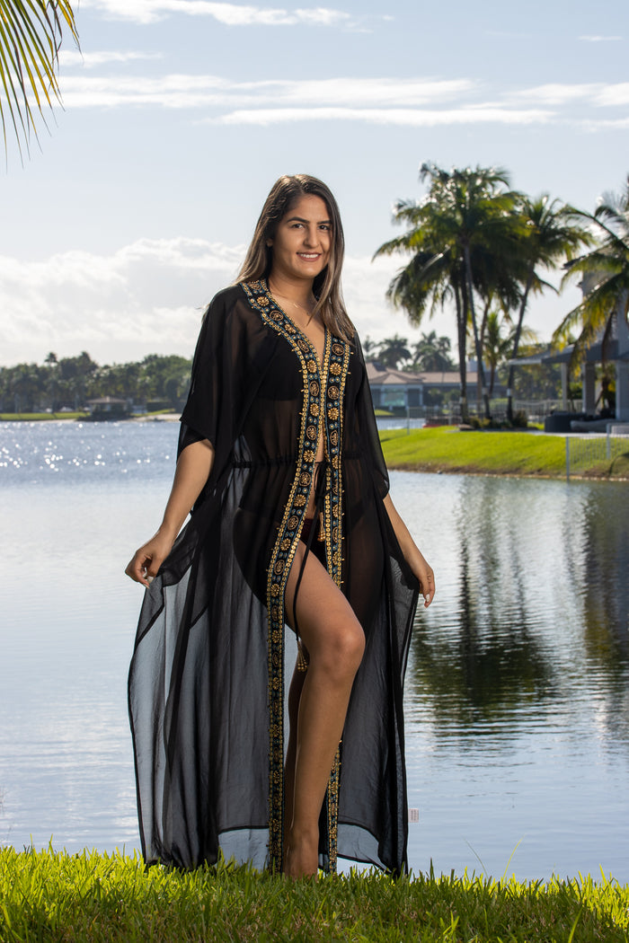 2023 collection -Black Embellished dusters