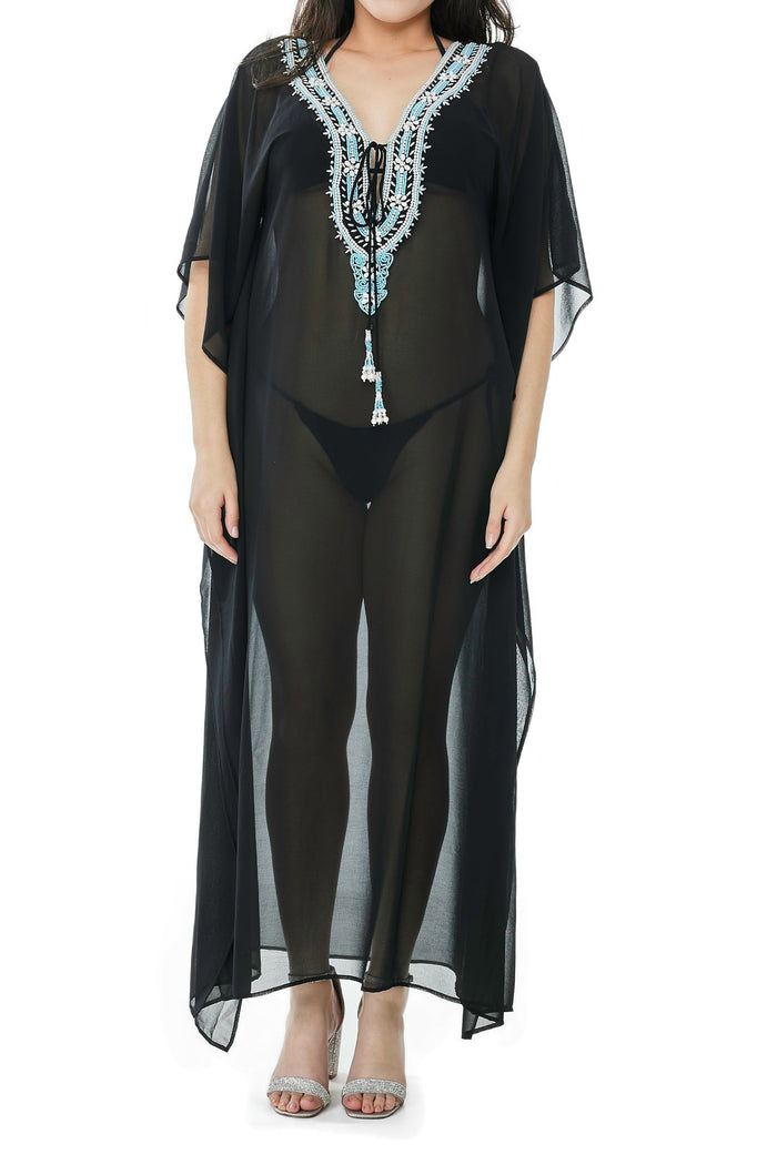 2023 collection Black Embellished Kaftans