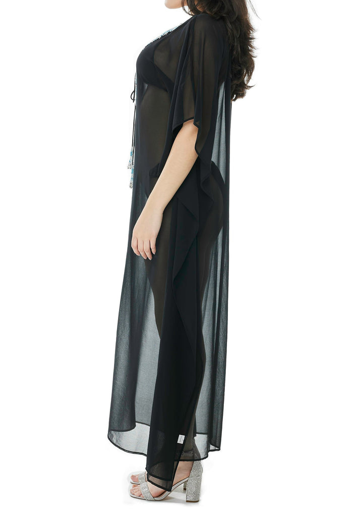 2023 collection Black Embellished Kaftans
